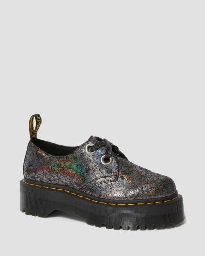 Tenis De Plataforma Dr Martens Holly Metallic Cuero Para Mujer DR9257E